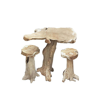 Bartisch-Set Surga, natur Holz, 3-teilig