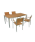 Sitzgruppe Denver, silber Holz, Metall, 5-teilig