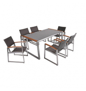 Sitzgruppe Ava, silber Kunststoff, Metall, 7-teilig