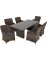 Sitzgruppe Bordeaux, braun Kunststoff, Metall, 7-teilig