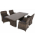 Sitzgruppe Bordeaux, braun Kunststoff, Metall, 7-teilig