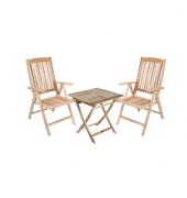 Sitzgruppe Java creme, natur Holz, 3-teilig