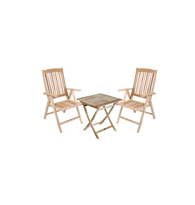 Sitzgruppe Java creme, natur Holz, 3-teilig