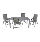 Sitzgruppe Grace, grau Kunststoff, Metall, 5-teilig