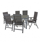 Sitzgruppe Grace, grau Kunststoff, Metall, 7-teilig