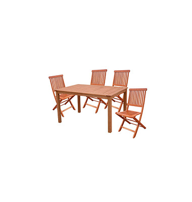 Sitzgruppe AngwinPittsburgh, natur Holz, 5-teilig