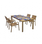 Sitzgruppe Florence, silber Kunststoff, Metall, 5-teilig