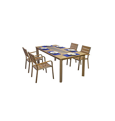 Sitzgruppe Florence, silber Kunststoff, Metall, 5-teilig
