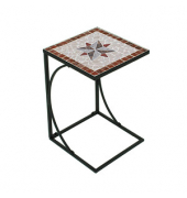 Gartentisch Amarillo braun, grau, rot, beige quadratisch 35,0 x 35,0 x 53,0 cm