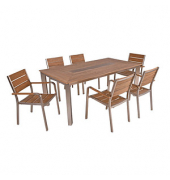 Sitzgruppe Florence, silber Kunststoff, Metall, 7-teilig