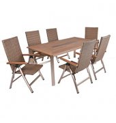 Sitzgruppe Florence, silber Kunststoff, Metall, 7-teilig