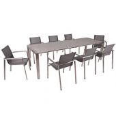 Sitzgruppe Sienna, silber Kunststoff, Metall, 9-teilig