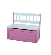 Sitztruhe Kinder 314647-2 pink, weiß Holz 60,0 cm