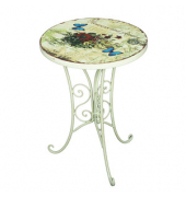 Gartentisch Floral altweiß rund Ø38 x Ø38 x 53,0 cm