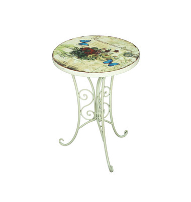 Gartentisch Floral altweiß rund Ø38 x Ø38 x 53,0 cm Gartentisch Floral altweiß rund Ø38 x Ø38 x 53,0 cm