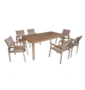 Sitzgruppe Florence, silber Kunststoff, Metall, 7-teilig