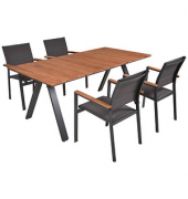 Sitzgruppe Davina, anthrazit Kunststoff, Metall, 5-teilig