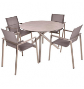 Sitzgruppe Sienna, silber Kunststoff, Metall, 5-teilig