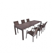 Sitzgruppe Sophia, grau Kunststoff, Metall, 7-teilig