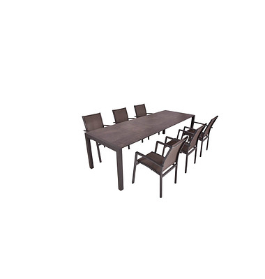 Sitzgruppe Sophia, grau Kunststoff, Metall, 7-teilig