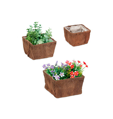 Pflanzkübel-Set Holz braun
