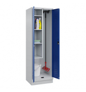 Putzmittelschrank Classic PLUS 080120-00 S10003 enzianblau, lichtgrau 60,0 x 50,0 x 195,0 cm, aufgebaut
