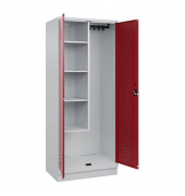 Putzmittelschrank Classic PLUS 080120-02 S10001 lichtgrau, rubinrot 80,0 x 50,0 x 195,0 cm, aufgebaut