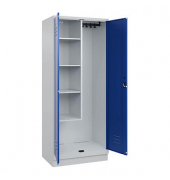 Putzmittelschrank Classic PLUS 080120-02 S10003 enzianblau, lichtgrau 80,0 x 50,0 x 195,0 cm, aufgebaut