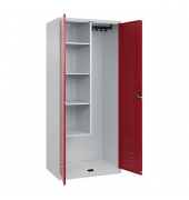 Putzmittelschrank Classic PLUS 080100-02 S10001 lichtgrau, rubinrot 80,0 x 50,0 x 185,0 cm, aufgebaut