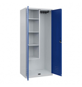 Putzmittelschrank Classic PLUS 080100-02 S10003 enzianblau, lichtgrau 80,0 x 50,0 x 185,0 cm, aufgebaut