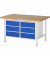 RAU Werkbank 1500x900x840-1040mm 6xSchublade-TA l.gre.bl
