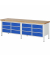 RAU Werkbank 2500x700x840-1040mm 12xSchublade-TA l.gre.bl