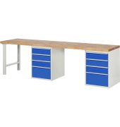 RAU Werkbank 3000x700x890mm 20xSchublade-TA l.gre.bl