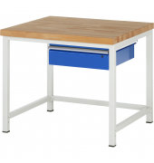 RAU Werkbank 1000x900x840-1040mm 1xSchublade-TA l.gre.bl