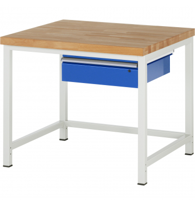RAU Werkbank 1000x900x840-1040mm 1xSchublade-TA l.gre.bl