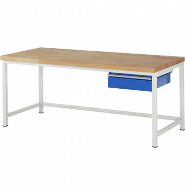 RAU Werkbank 2000x900x840-1040mm 1xSchublade-TA l.gre.bl