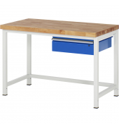 RAU Werkbank 1250x700x840-1040mm 1xSchublade-TA l.gre.bl