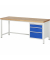 RAU Werkbank 2000x700x840-1040mm 3xSchublade-TA l.gre.bl