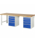 RAU Werkbank 2500x900x890mm 10xSchublade-TA l.gre.bl