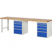 RAU Werkbank 3000x700x890mm 10xSchublade-TA l.gre.bl