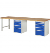 RAU Werkbank 3000x900x890mm 10xSchublade-TA l.gre.bl