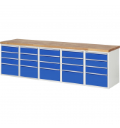 RAU Werkbank 3000x700x890mm 20xSchublade-TA l.gre.bl