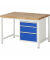 RAU Werkbank 1250x900x840-1040mm 3xSchublade-TA l.gre.bl