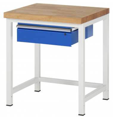 RAU Werkbank 750x700x840-1040mm 1xSchublade-TA l.gre.bl