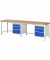 RAU Werkbank 3000x700x840-1040mm 6xSchublade-TA l.gre.bl