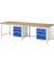 RAU Werkbank 3000x900x840-1040mm 6xSchublade-TA l.gre.bl