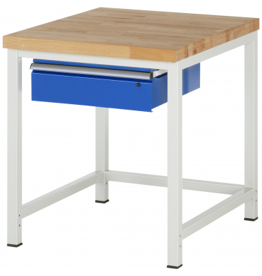 RAU Werkbank 750x900x840-1040mm 1xSchublade-TA l.gre.bl