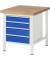 RAU Werkbank 750x900x840-1040mm 4xSchublade-TA l.gre.bl