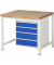 RAU Werkbank 1000x900x840-1040mm 4xSchublade-TA l.gre.bl