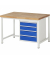 RAU Werkbank 1250x900x840-1040mm 4xSchublade-TA l.gre.bl